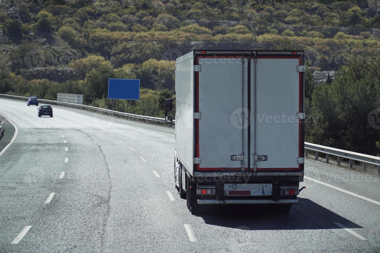 Truck on a Highway - Back View photo