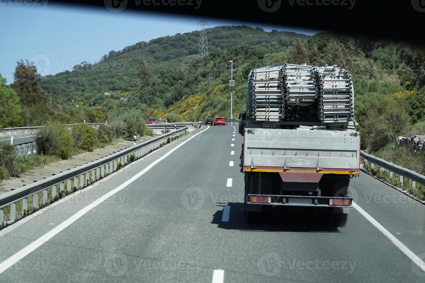 Truck on a Road - Back View photo