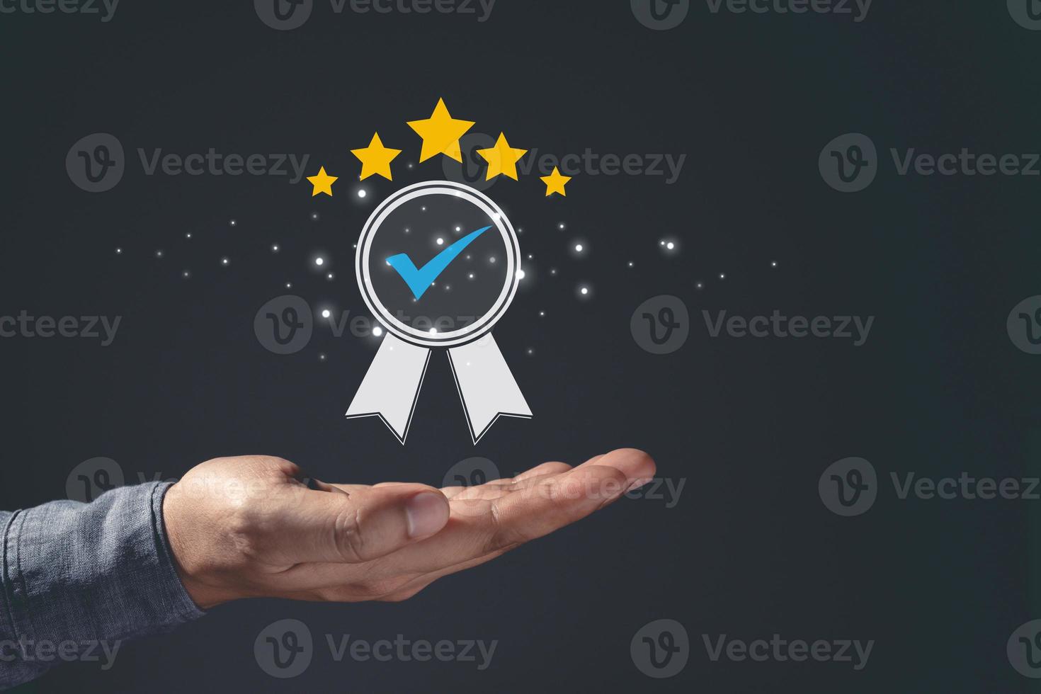 Infographics and icons rating form customer satisfaction level photo