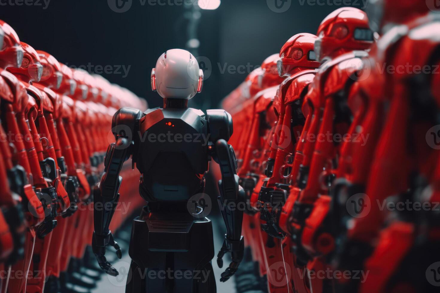serial production of robots with artificial intelligence photo