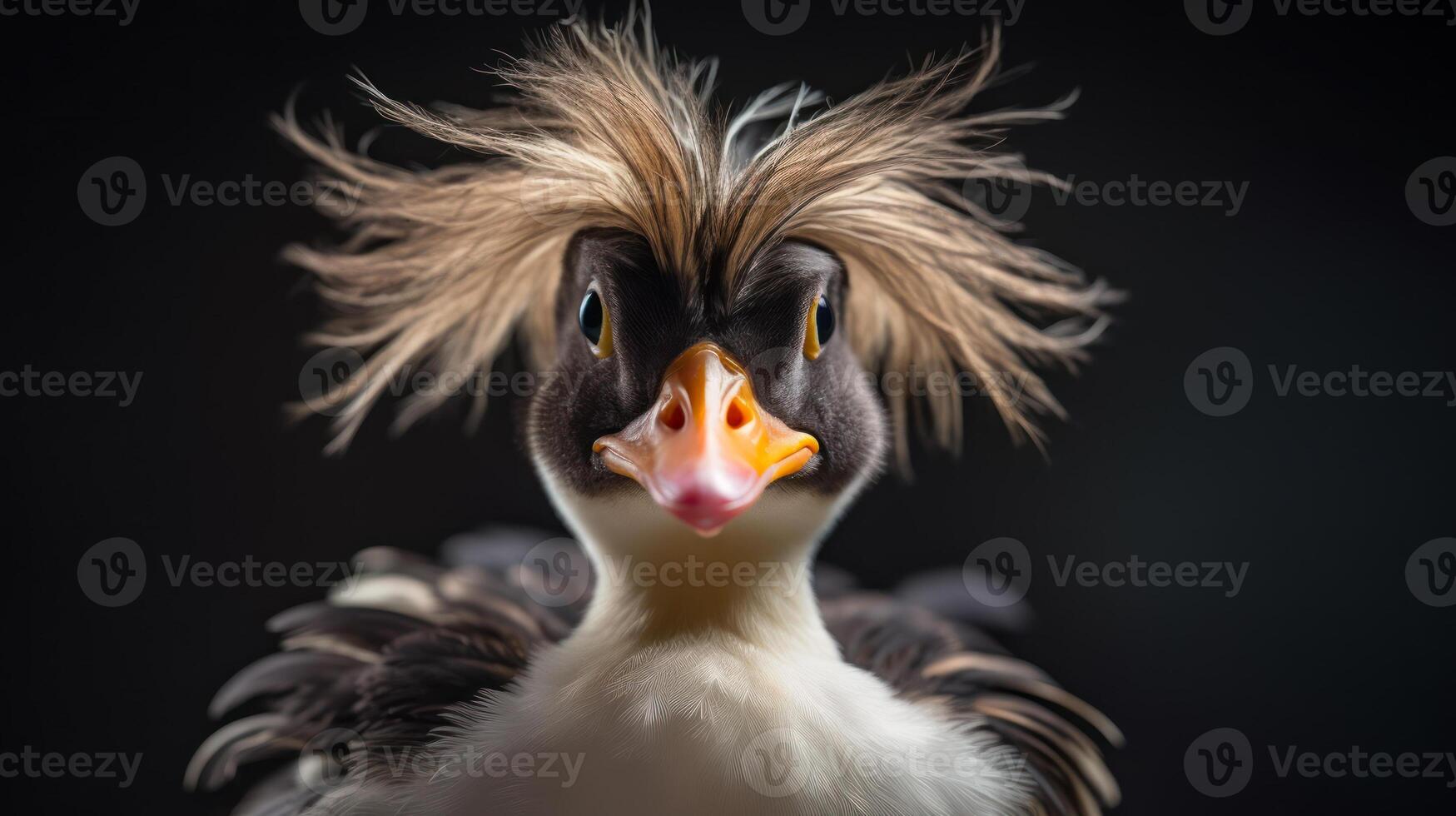 shaggy hair funny duck bird head photo