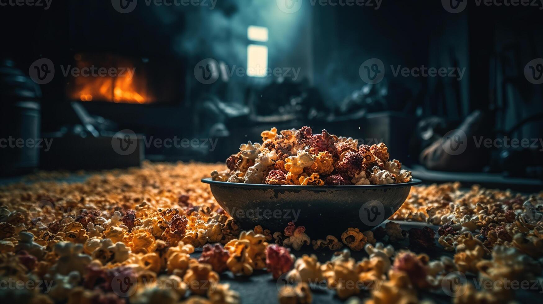 smell of burnt popcorn, image photo