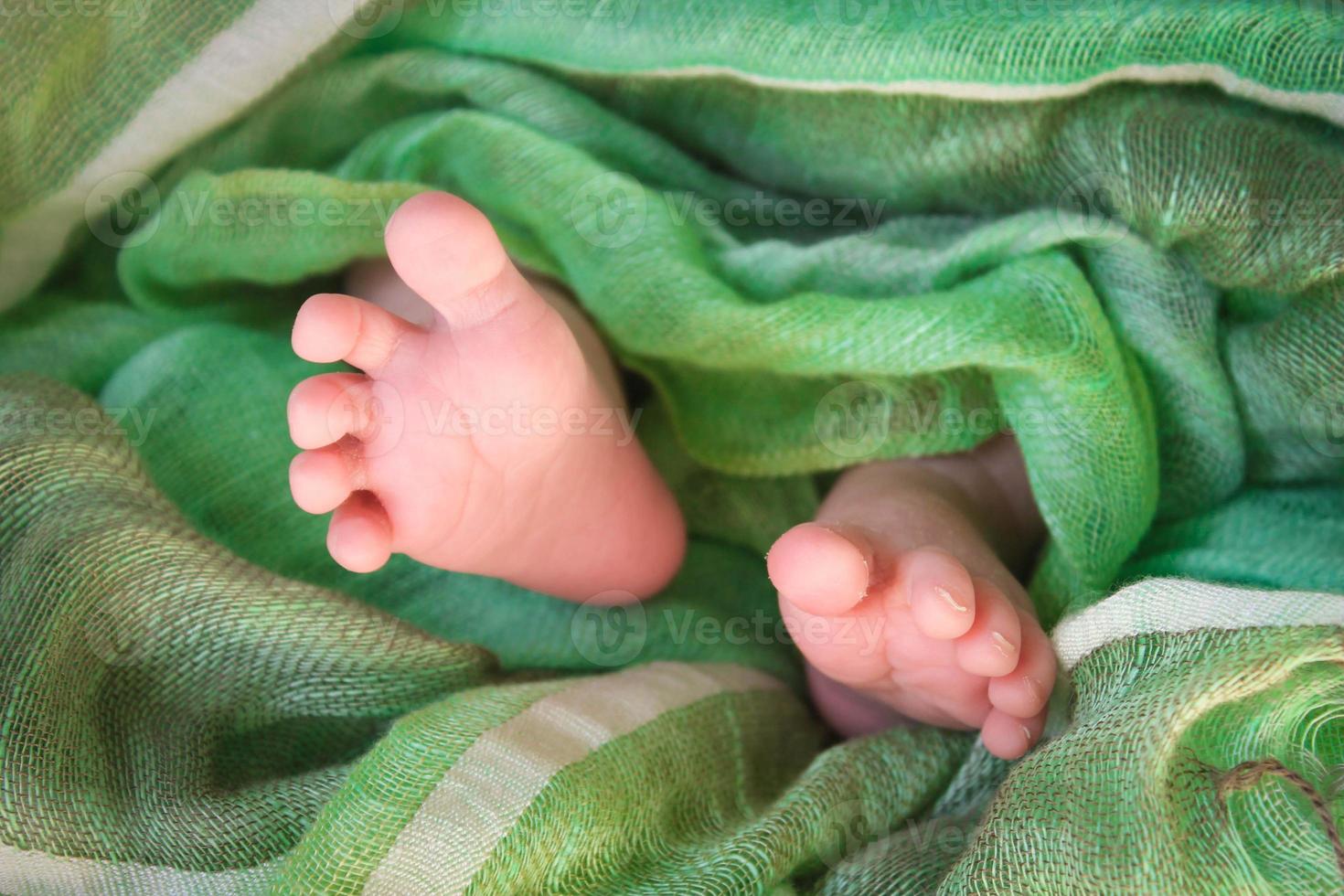 Feet newborn baby photo