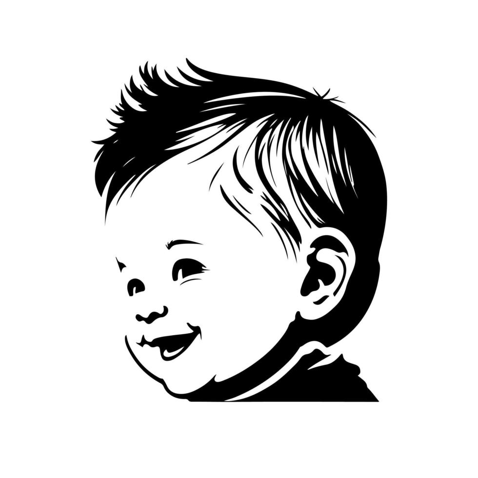 dulce pequeño chico con un grande sonrisa. adorable vector ilustración Perfecto para para niños libro, paternidad, educación, orientado a la familia diseños, y más. aislado en blanco antecedentes.