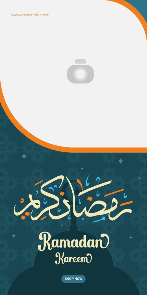 Ramadan Kareem banner design in calligraphy design. Hand Drawn vector for islamic people in ramadan month