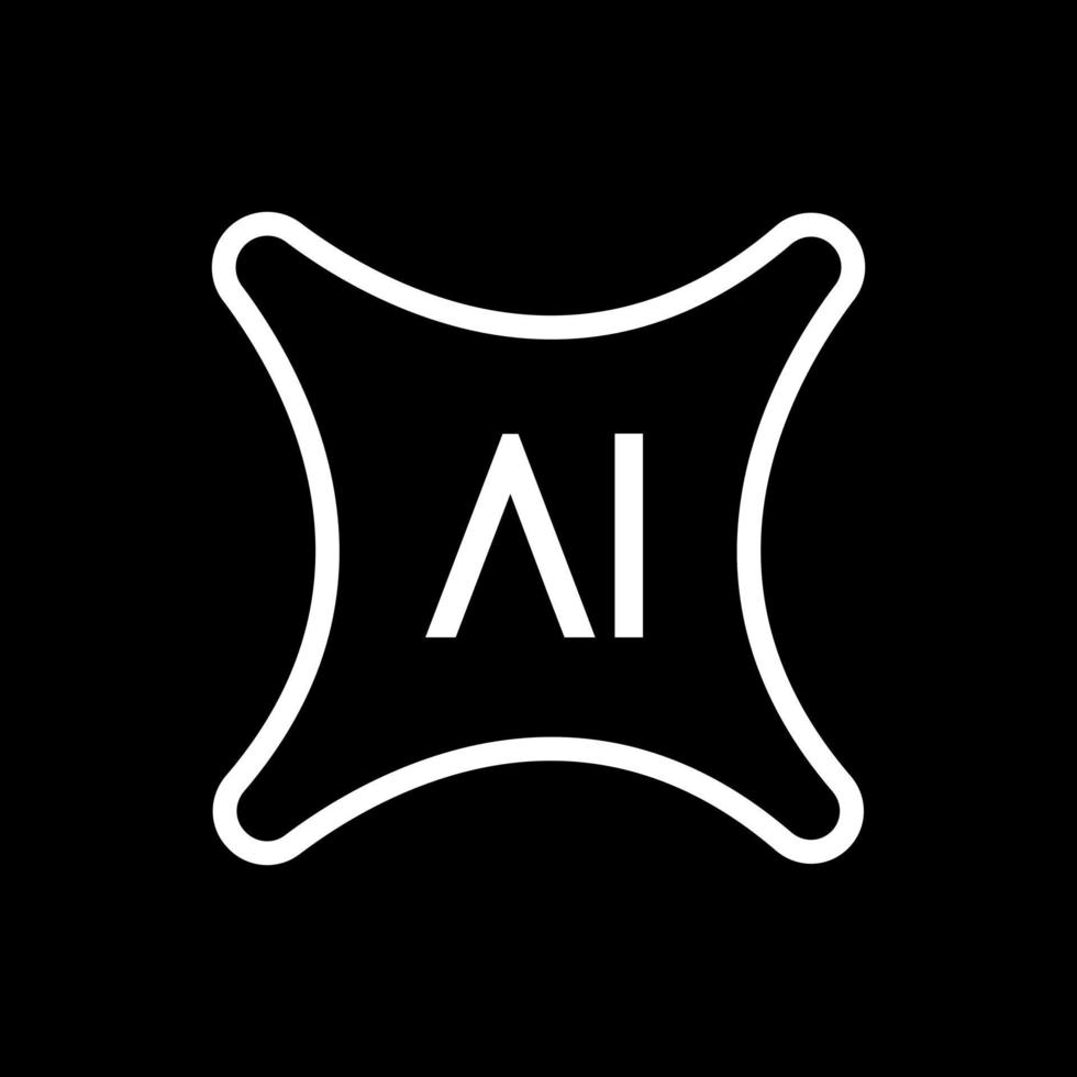 artificial intelligence icon set in line style, machine learning, smart robotic and cloud computing network digital AI technology internet solving algorithm vector illustration