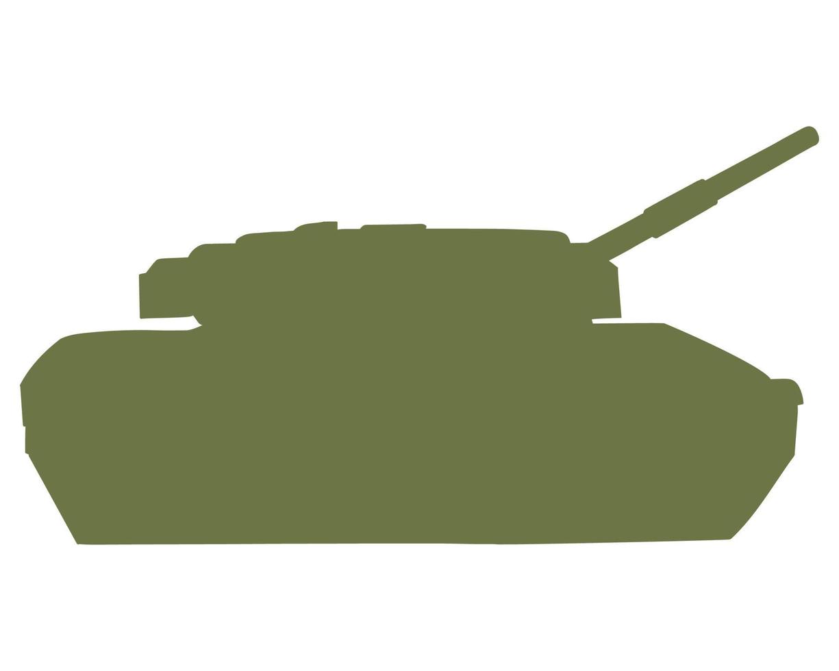 Main battle tank silhouette in line art in color. German military vehicle. Colorful vector illustration isolated on white background.