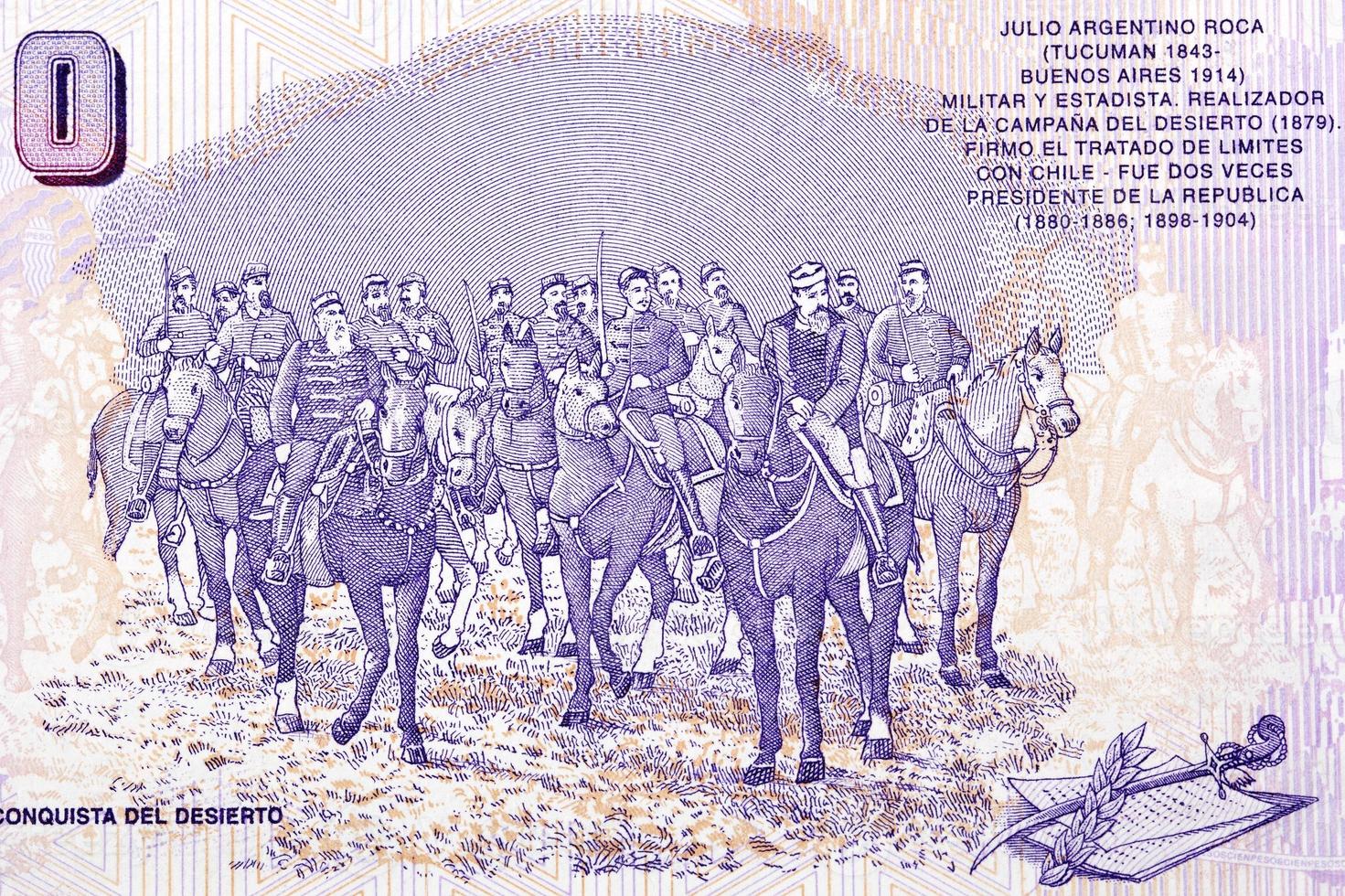 Conquest of the desert - campaign led by General J.A. Roc from money photo