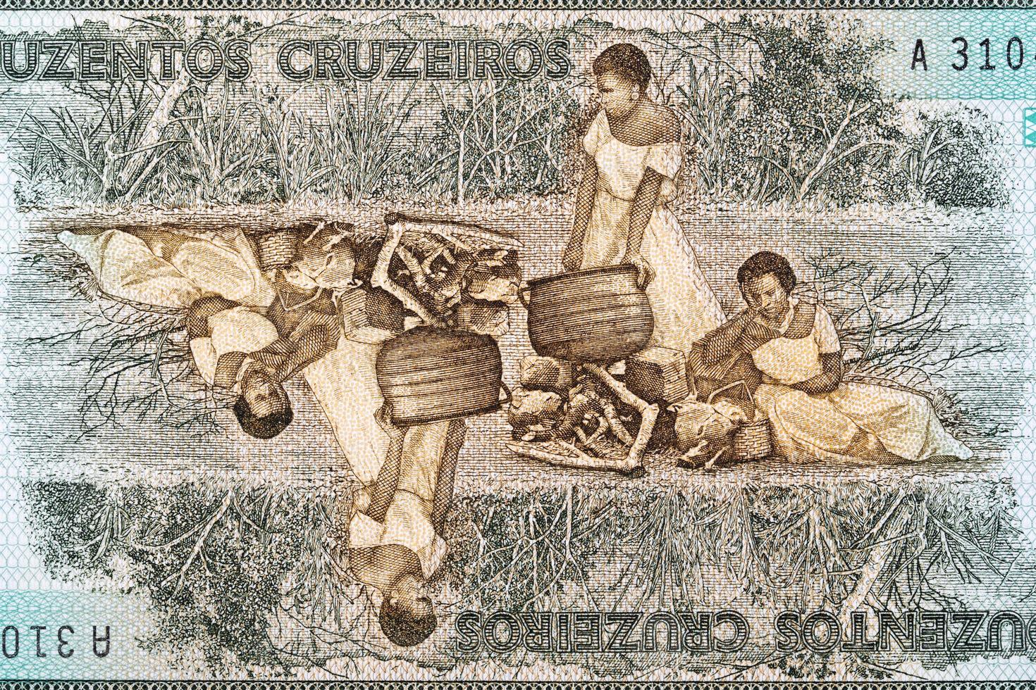 Abolition of slavery from old Brazilian money photo
