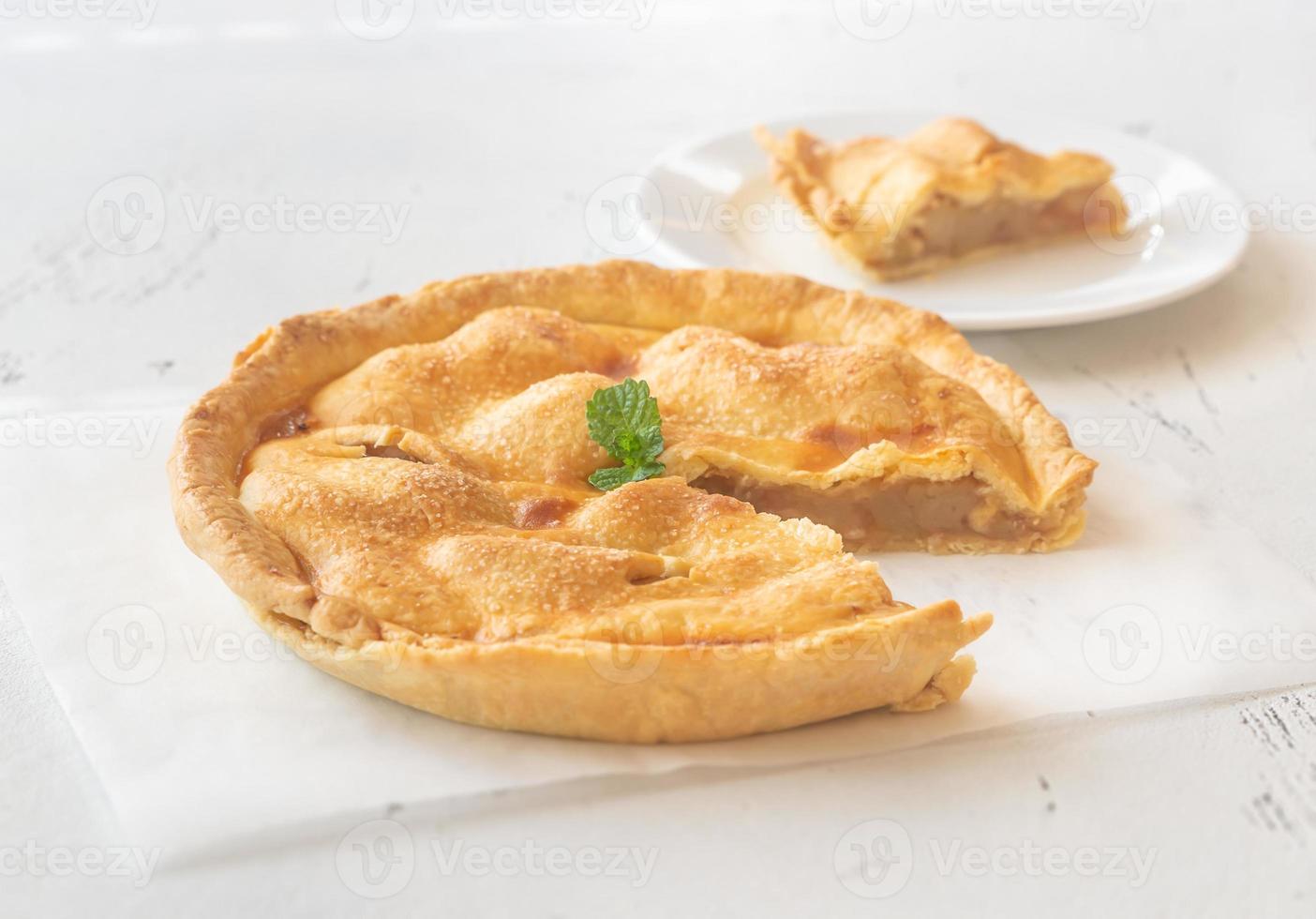 Wedge of apple pie photo