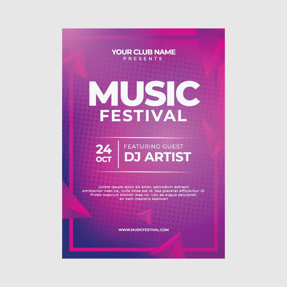 Music event poster template with abstract shapes Premium Vector