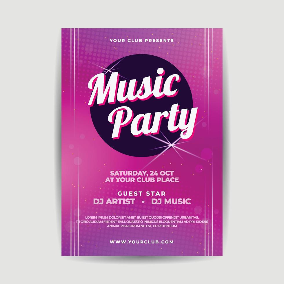 Elegant Live Music Party Festival flyer Poster Premium Vector