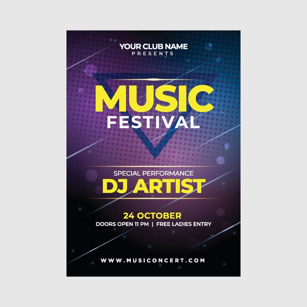Music Night Festival party flyer Premium Vector