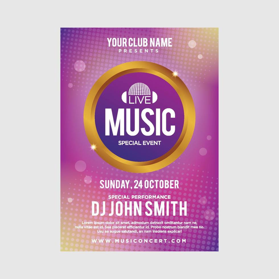 Abstract music festival Poster Flyer A4 Size Template Vector