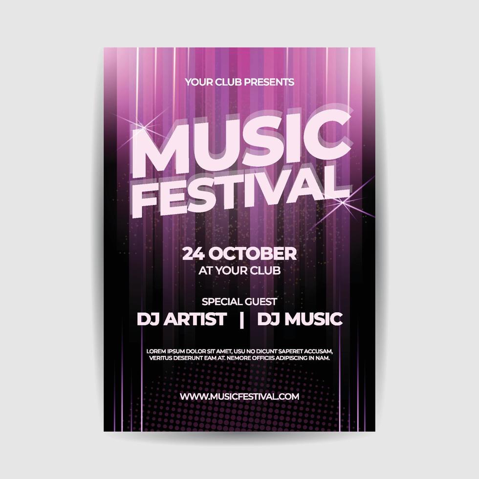 Music Festival party flyer poster Premium Vector