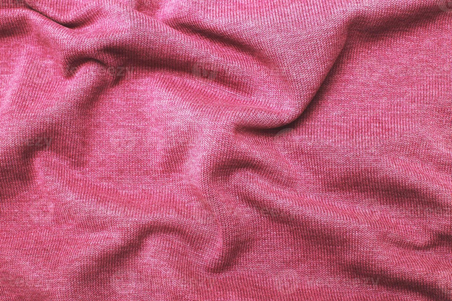 burgundy viva magenta wrinkled plush fabric background texture, soft material pattern photo