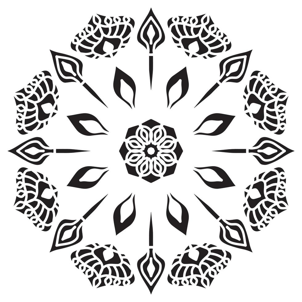 Mandala pattern stencil abstract floral ornament vector