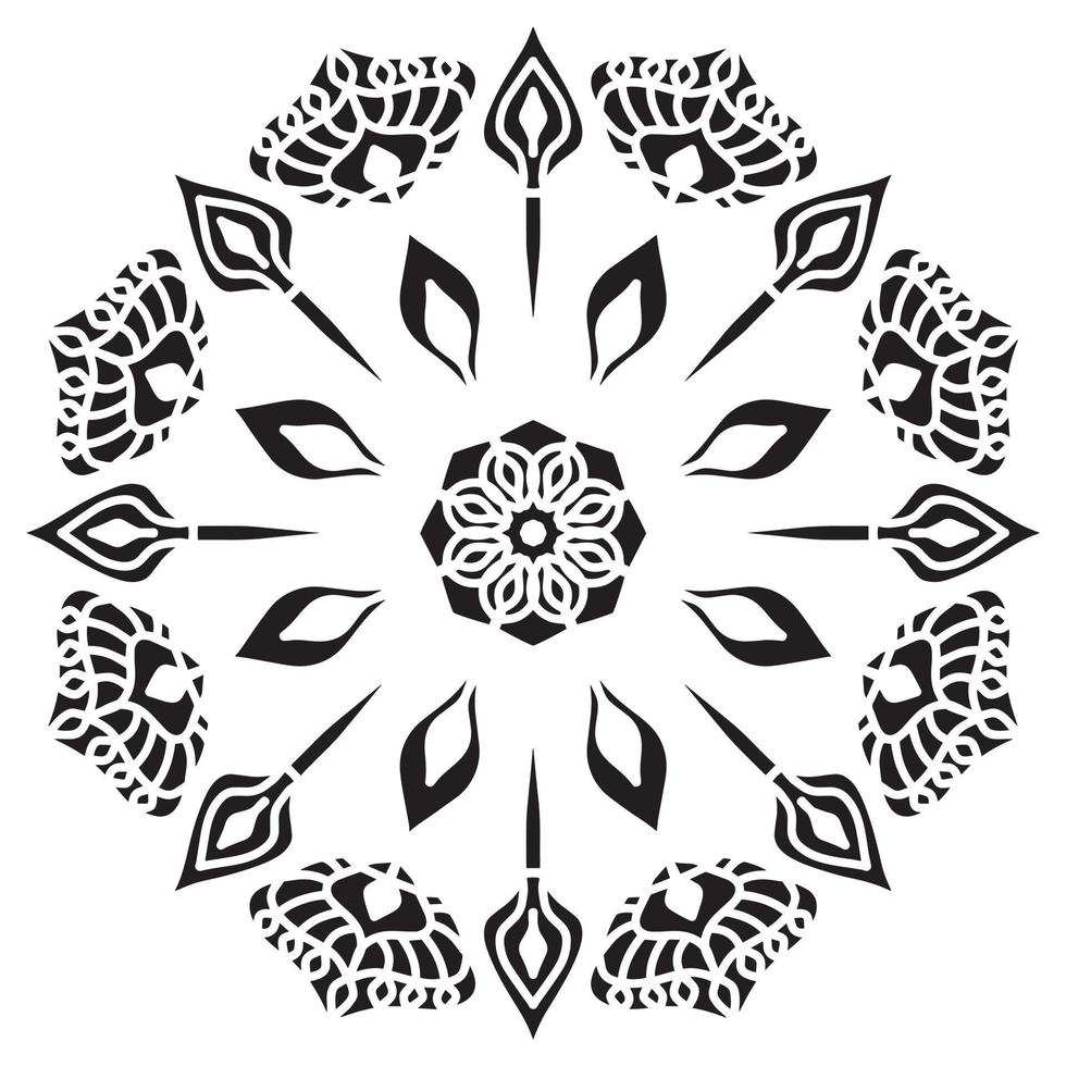 Mandala pattern stencil abstract floral ornament vector