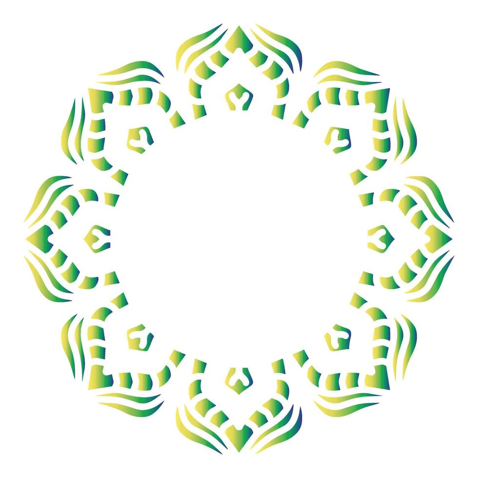Mandala round frame with flowers and leaf vector