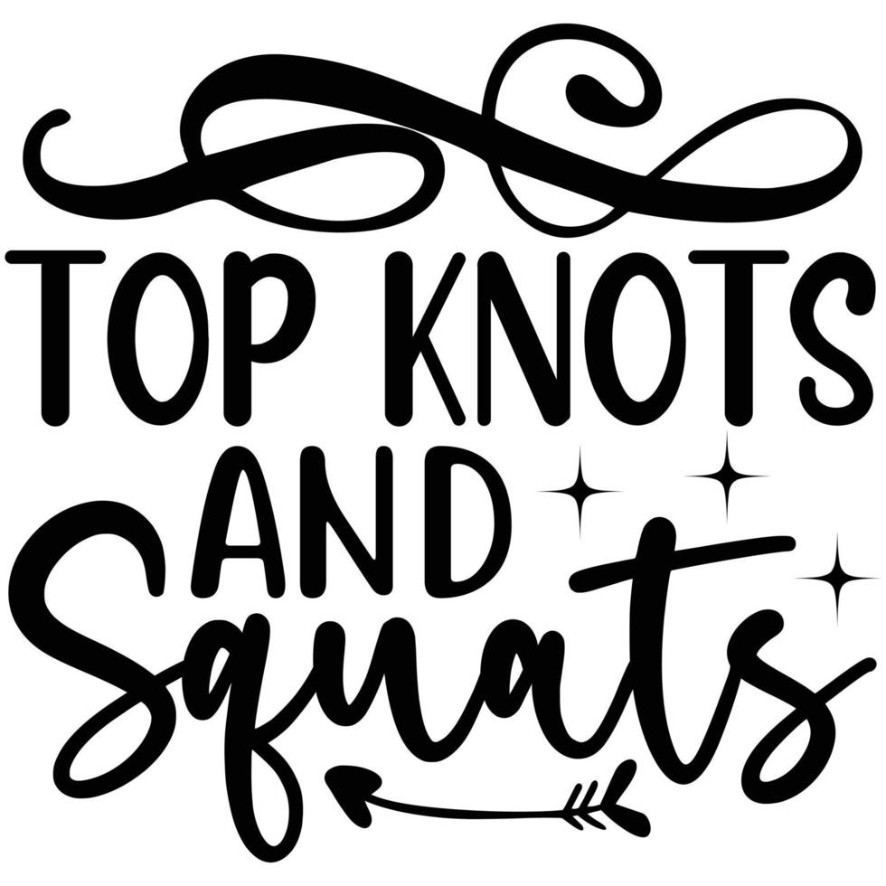 top knots and squats vector