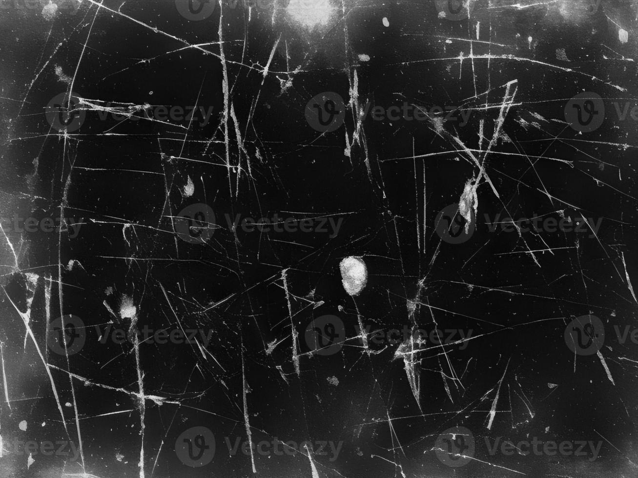 Vintage Black Scratched Grunge Background with Old Film Effect - Abstract Dark Texture for Design and Art - Retro Distressed Weathered Worn Eroded Decay Monochrome Backdrop photo