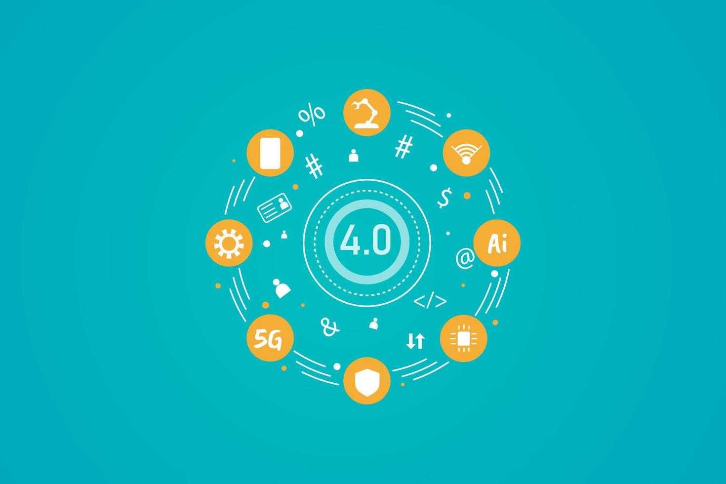 Industry 4.0 concept for modern and futuristic design vector