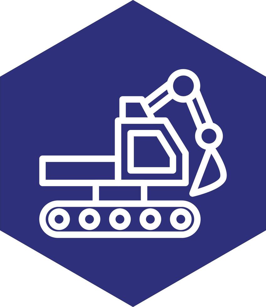 Excavator Vector Icon Design