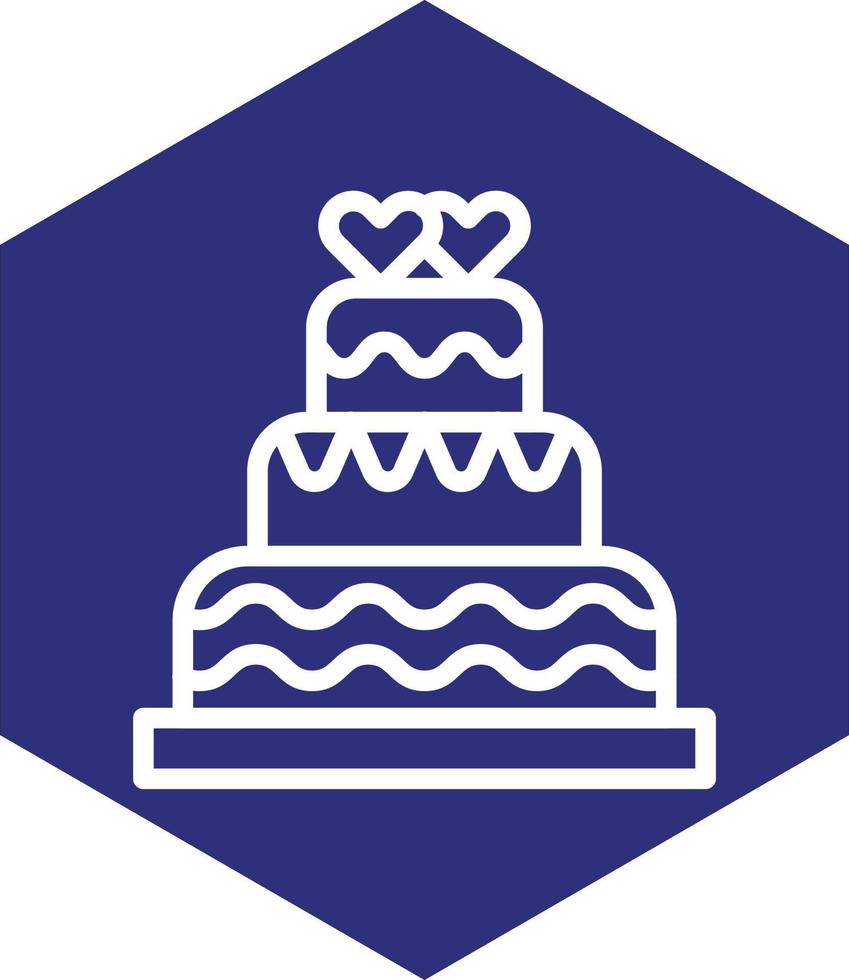 diseño de icono de vector de pastel de boda