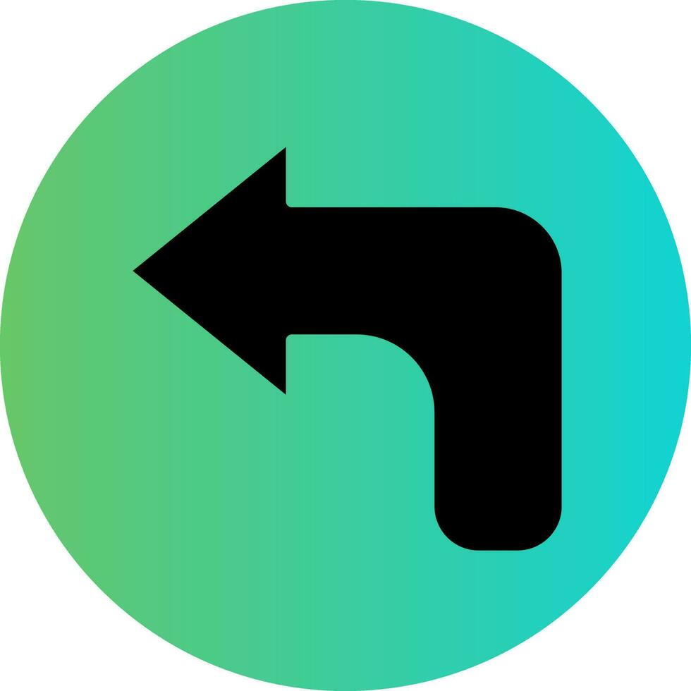 Turn Left Vector Icon Design