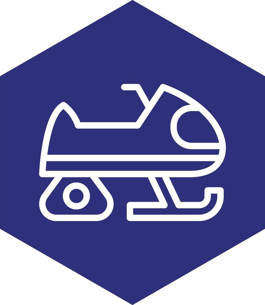 Snowmobile Vector Icon Design