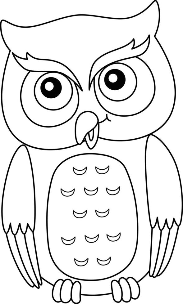 Owl Isolated Coloring Page for Kids vector