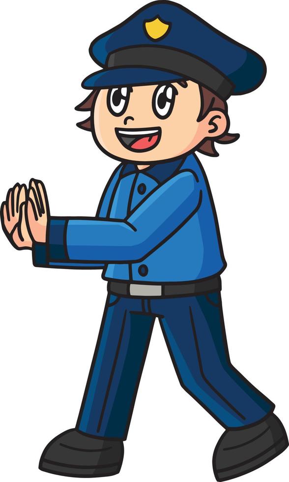 Police Officer Cartoon Colored Clipart vector