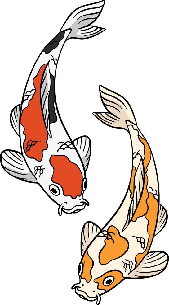 koi pescado dibujos animados de colores clipart ilustración vector