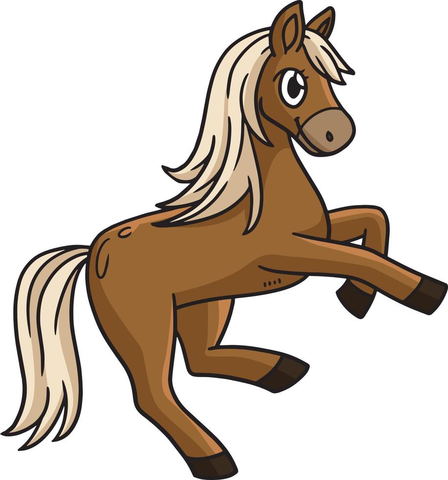 Horse Cartoon Colored Clipart Illustration vector