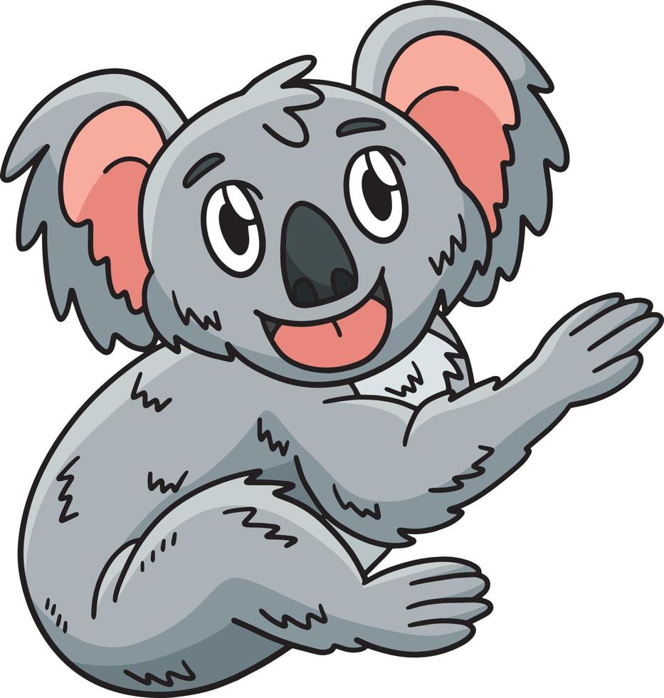 Koala Cartoon Colored Clipart Illustration vector