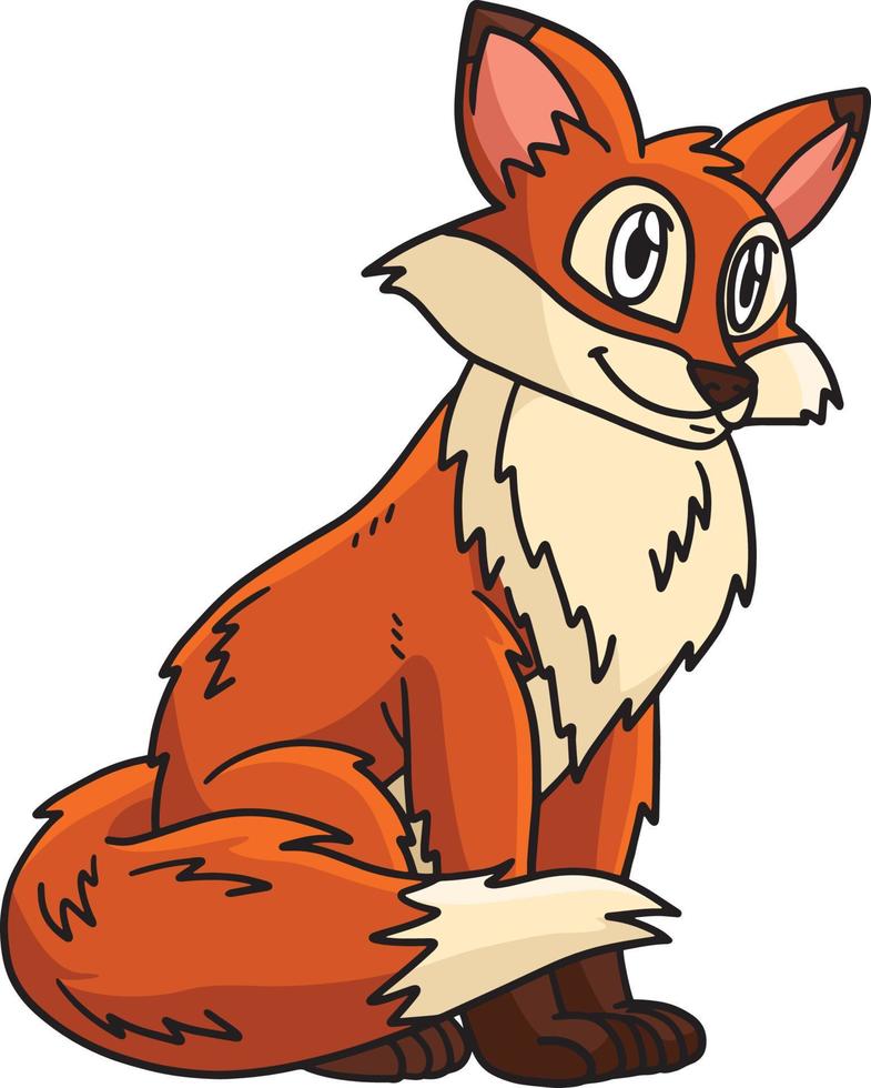 Fox Cartoon Colored Clipart Illustration vector