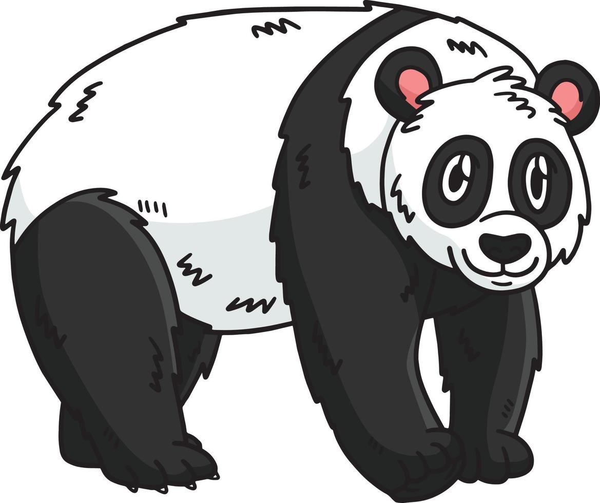 Panda Cartoon Colored Clipart Illustration vector