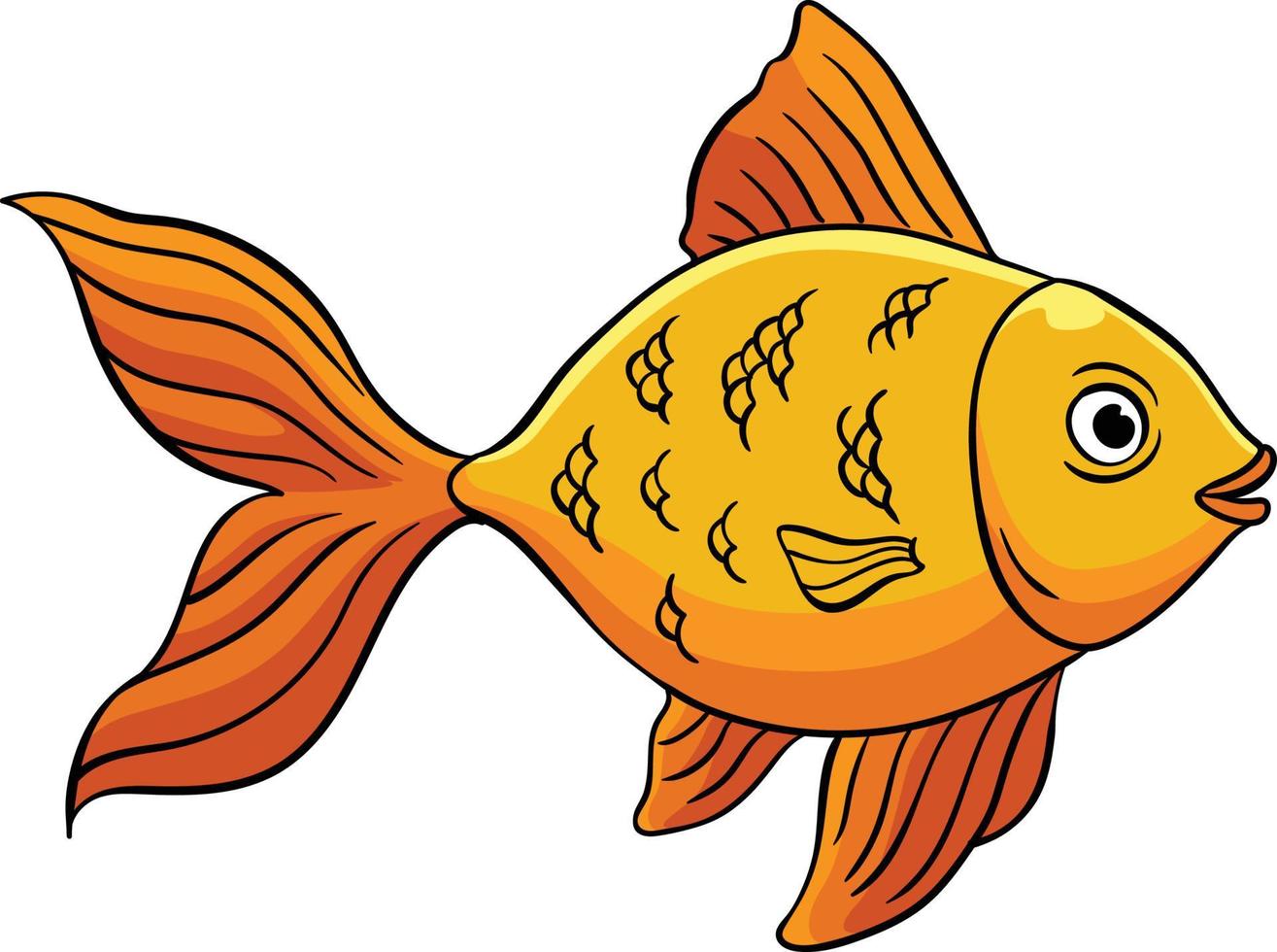 Goldfish Cartoon Colored Clipart Illustration vector