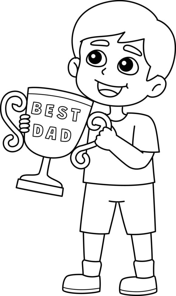 Best Dad Isolated Coloring Page for Kids vector