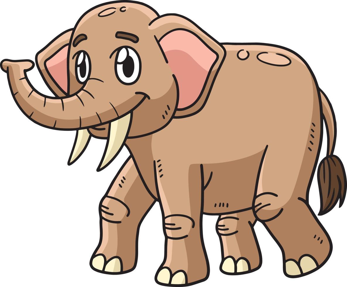 Elephant Cartoon Colored Clipart Illustration vector