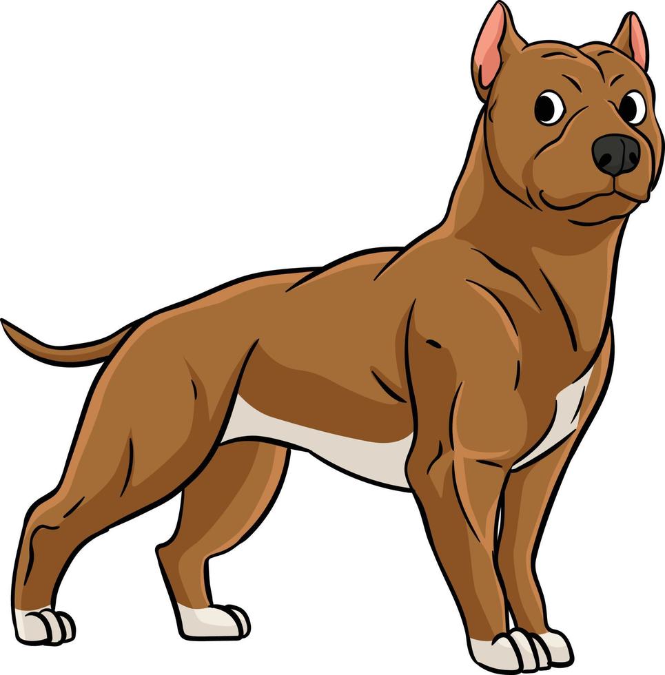 Pit Bull Cartoon Colored Clipart Illustration vector