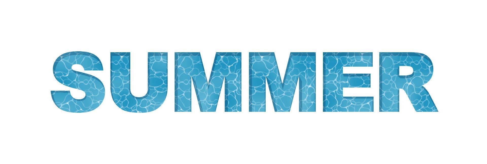 Vector Summer Logo With Rippled Water Pattern Isolated On A White Background.