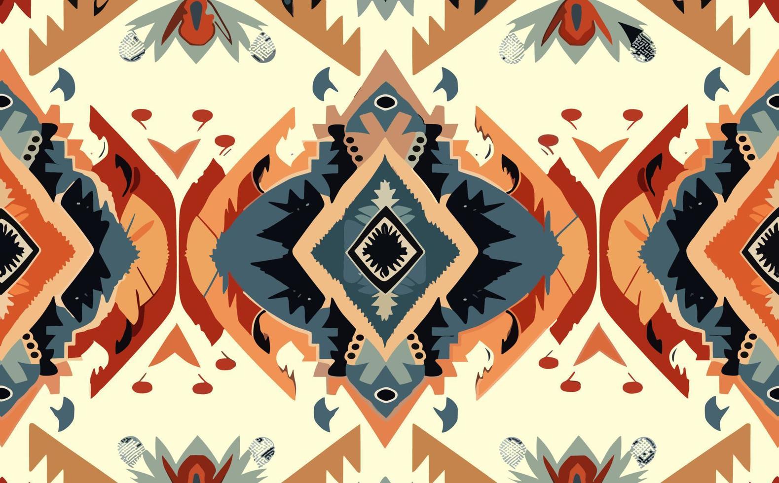 Ethnic abstract ikat pattern. Seamless pattern in tribal, folk embroidery, Mexican style. Aztec geometric art ornament print.Design for carpet, wallpaper, clothing, wrapping, fabric, cover, textile vector