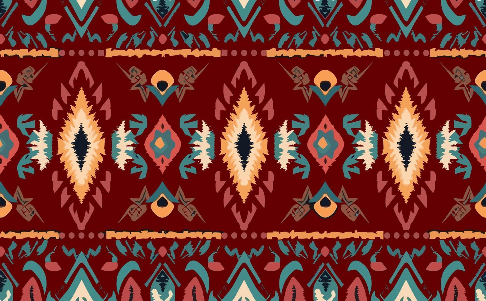 Ethnic abstract ikat pattern. Seamless pattern in tribal, folk embroidery, Mexican style. Aztec geometric art ornament print.Design for carpet, wallpaper, clothing, wrapping, fabric, cover, textile vector