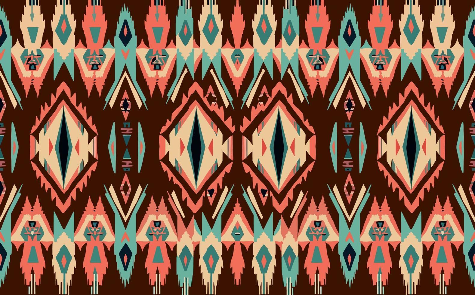 étnico resumen ikat modelo. sin costura modelo en tribal, gente bordado, mexicano estilo. azteca geométrico Arte ornamento diseño de impresión para alfombra, fondo de pantalla, ropa, envase, tela, cubrir, textil vector