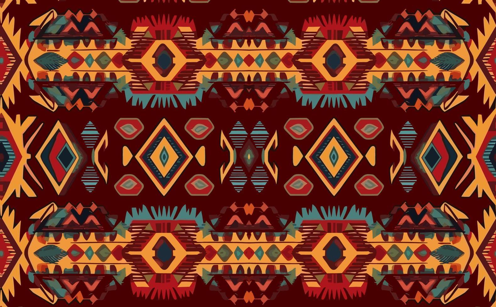 Ethnic abstract ikat pattern. Seamless pattern in tribal, folk embroidery, Mexican style. Aztec geometric art ornament print.Design for carpet, wallpaper, clothing, wrapping, fabric, cover, textile vector