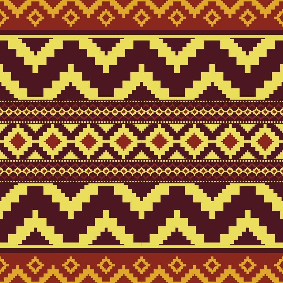 Aztec tribal retro colorful geometric pattern. Aztec tribal geometric shape seamless pattern Thai colorful style. Ethnic traditional pattern use for fabric, textile, home decoration elements. vector