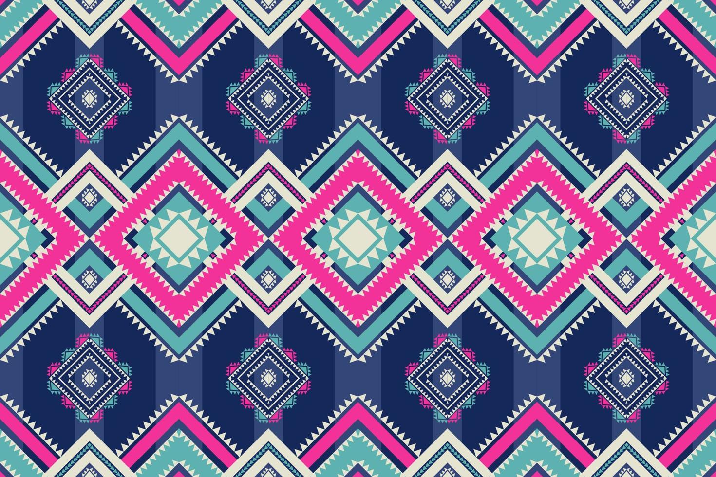 Ethnic geometric colorful pattern. Ethnic geometric square stripes shape seamless pattern. Colorful ethnic pattern use for fabric, textile, home decoration elements, upholstery, wrapping. vector