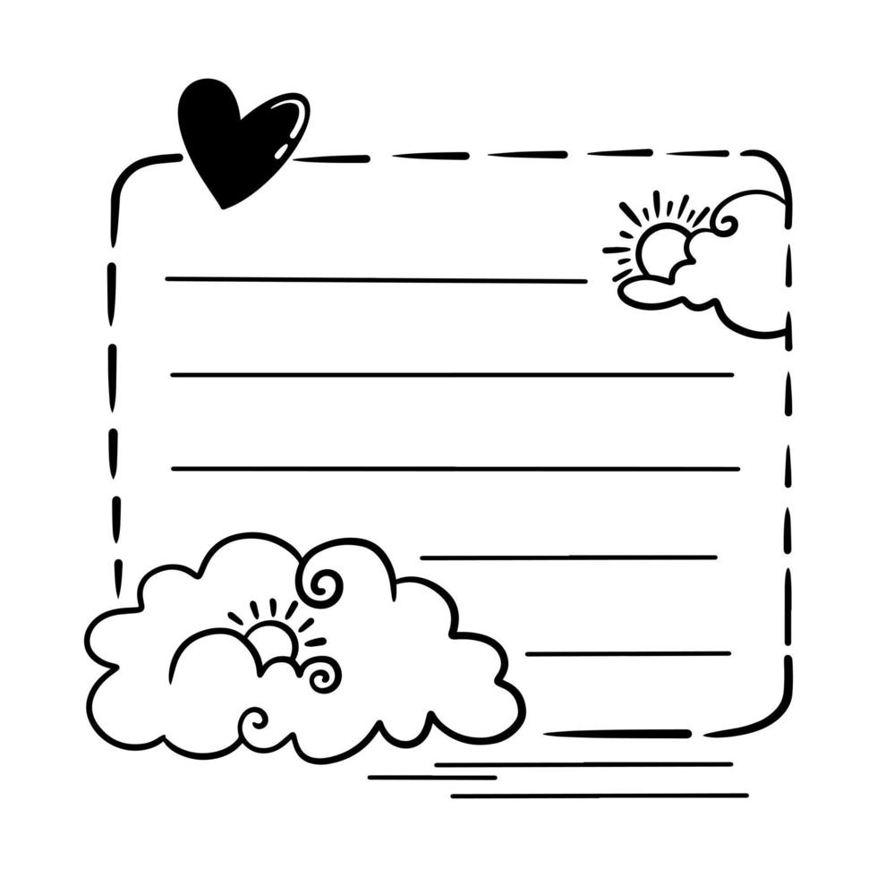 Best journal paper Doodle notes for inspiration hand drawn. vector