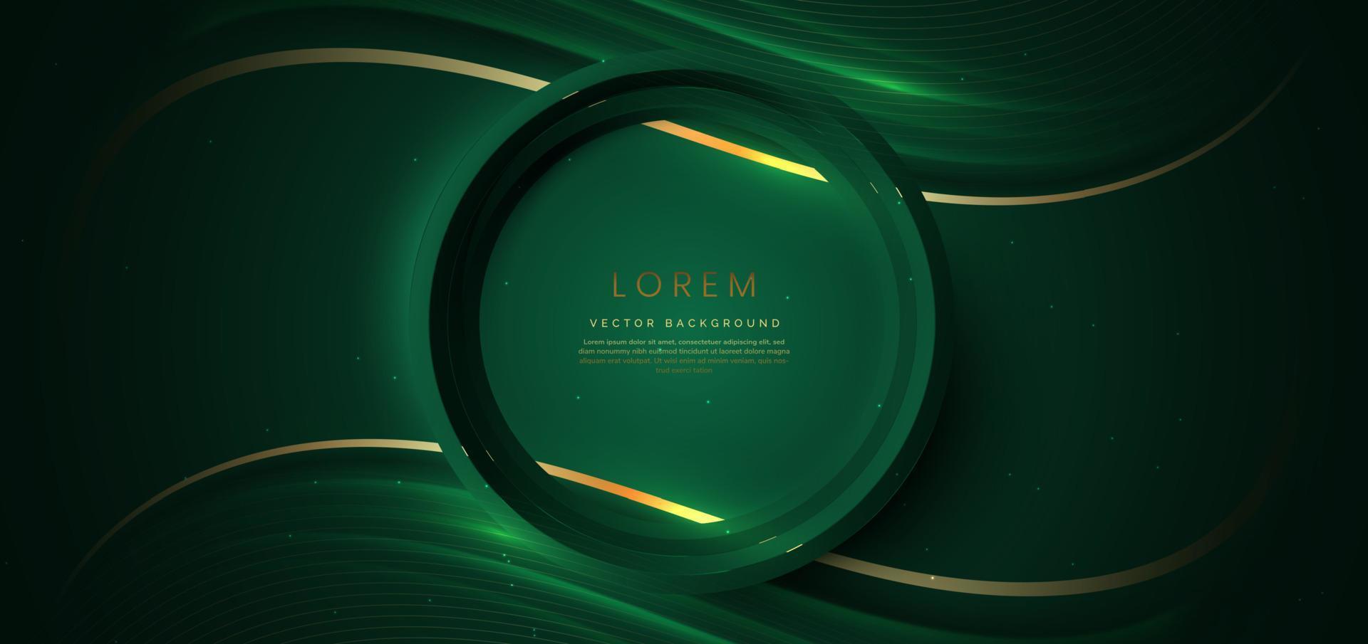 3D green circle frame on dark green background with lighting effect and